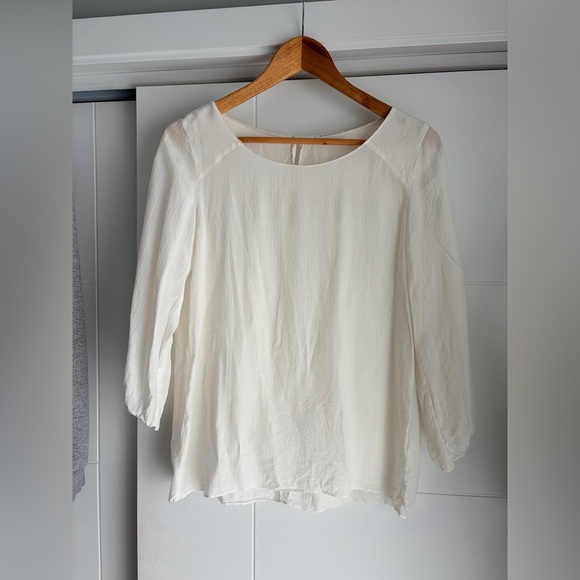 Club Monaco Cream Silk Blouse - Picture 2 of 6